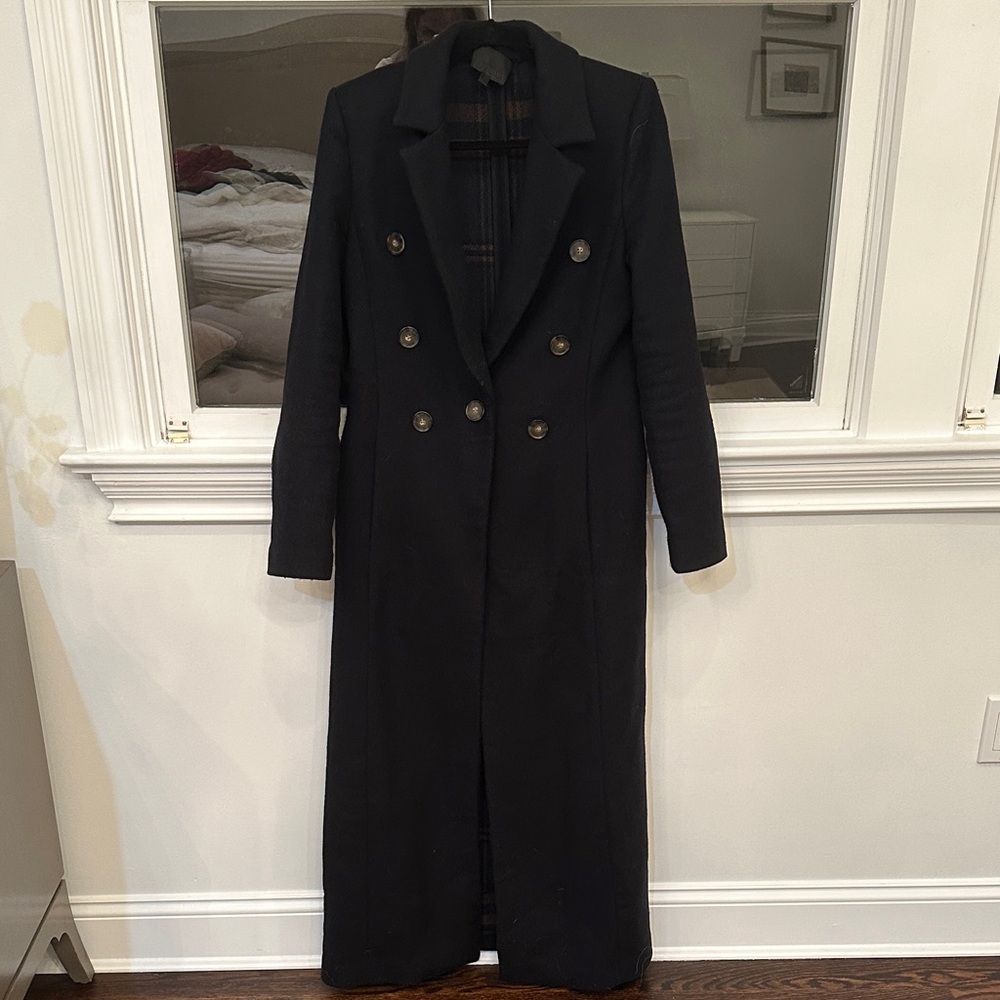INTERMIX Black Double-Breasted Coat